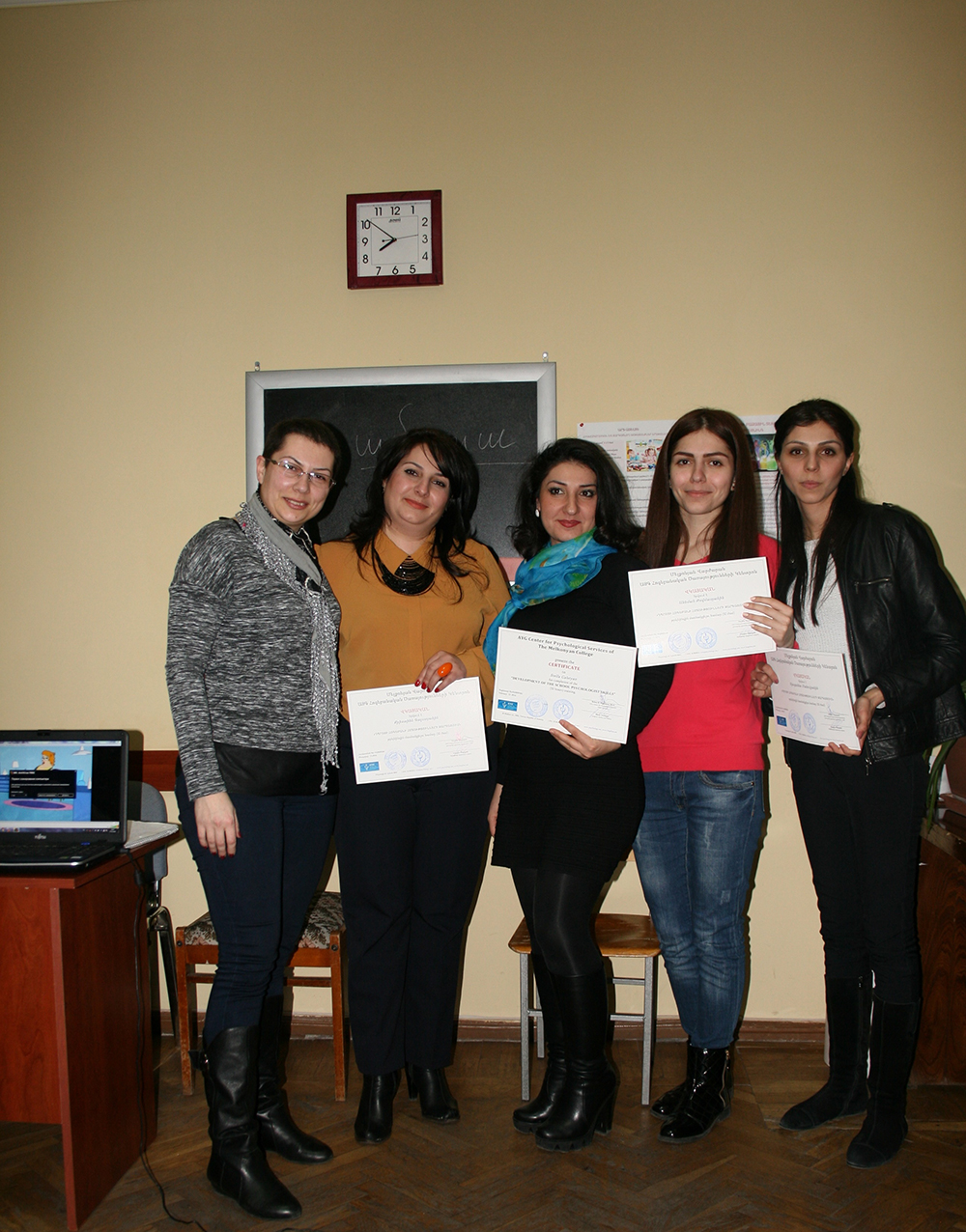 Presenting certificates of the training