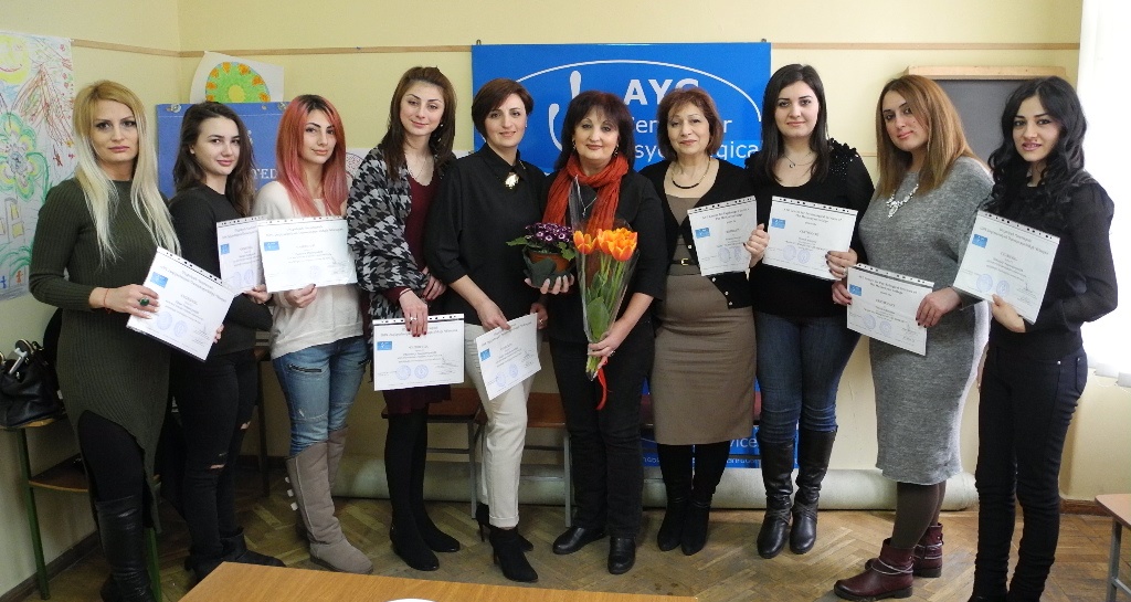 Presenting certificates (Art-therapy)